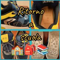 Sneakers bimbo Geox blu/giallo 35