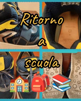 Sneakers bimbo Geox blu/giallo 35
