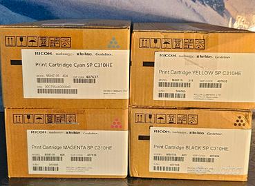Toner KIT 4 Colori CMYK lunga durata Ricoh C310HE