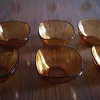 6 Ciotoline usate vintage  in vetro ambra