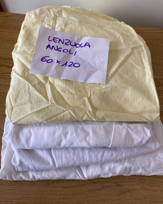 Lenzuola angoli lettino