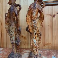 Grandi statuette asiatiche vintage circa 50 cm