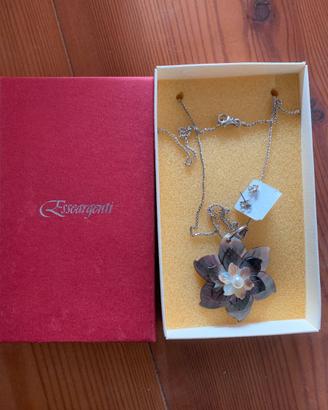 Collana Esseargenti argento 925 madreperla fiore