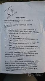 Fontana  con pompa sommergibile