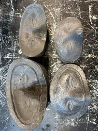Set 4 stampi artigianali per maschere in metallo