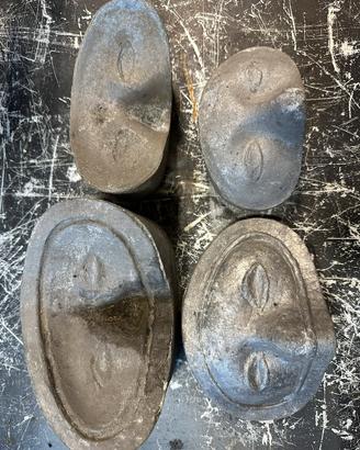 Set 4 stampi artigianali per maschere in metallo