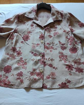 camicia donna lino floreale 
