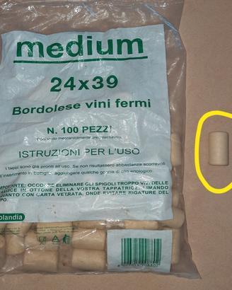 50 tappi nuovi per vini fermi, bottiglia bordolese