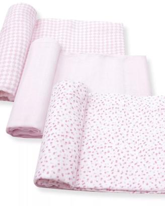 Set 3 Mussole in Garza 100% cotone 50x50 cm