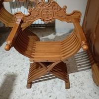 sedie in legno intarsiate anni 60