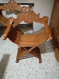 sedie in legno intarsiate anni 60