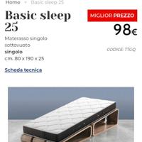 Materasso una piazza NUOVO sottovuoto