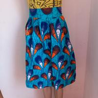 Gonna sartoriale in tessuto wax africano pezzo 