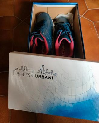 Scarpe uomo 43 blu rosse riflessi urbani