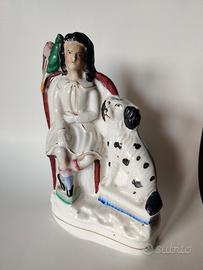 Statuetta antica inglese in ceramica Staffordshire