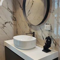 Specchio rotondo con led nero