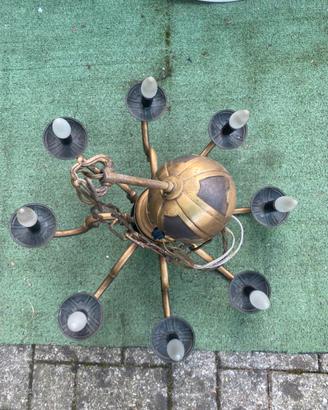 Lampadario antico in ottone