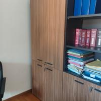 mobili ufficio-libreria doppia-scrivania-mobiletto