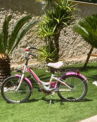 Bici bimba con luci, campanello e portapacchi