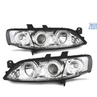 FARI PER OPEL VECTRA B 99-02 ANGEL EYES FONDO CROM