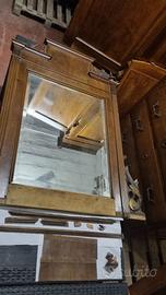 Specchiera Antica in Legno con specchio bisellato