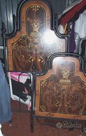 Letto Singolo Ferro Battuto Decorato Stile Liberty