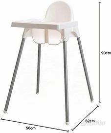 SEGGIOLINO IKEA DA TAVOLO BIANCO 