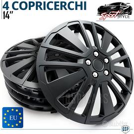 Copricerchi Auto 14 Pollici Coppette Sportive Nere