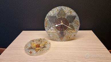 Orologio con posacenere originale di Murano