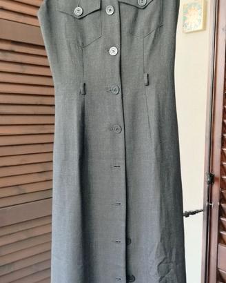 Vestito lungo misto lana, grigio antracite