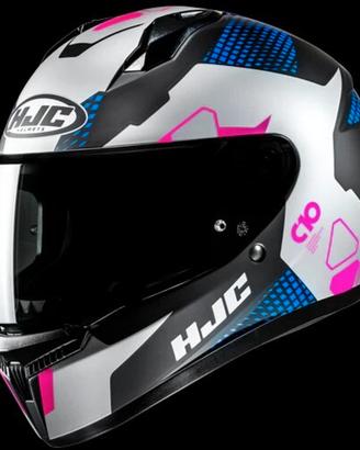 Casco INTEGRALE C10 Bianco blu rosa HJC