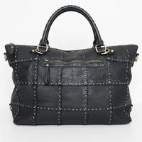 Borsa Bauletto Donna in Vera Pelle Nera 