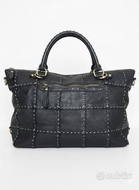 Borsa Bauletto Donna in Vera Pelle Nera 