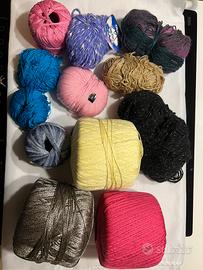 Scampoli cotone, fettuccia, lana
