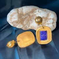 Orecchini oro e viola