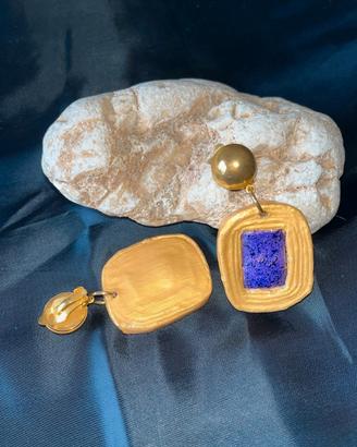 Orecchini oro e viola