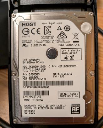 HGST 1TB 2.5"+ Box Sabrent USB3 7200rpm