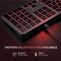 Tastiera wireless bluetooth retroilluminata