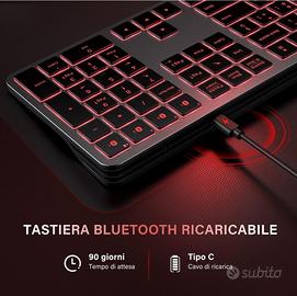 Tastiera wireless bluetooth retroilluminata