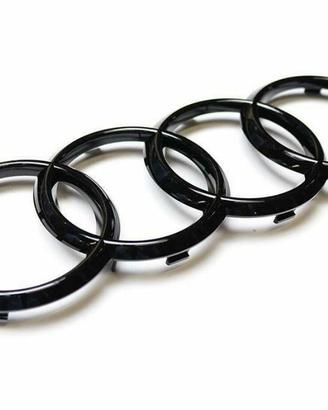 Coppia Stemmi Emblema Fregio Audi - Nero Lucido