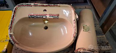 Cesame lavabo + colonna color miele