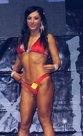Costume da gara bodybuilding in velluto rosso so