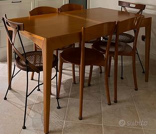 Set 4 sedie legno color ciliegio