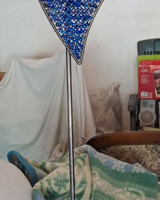 Portacandela con perline di vetro
