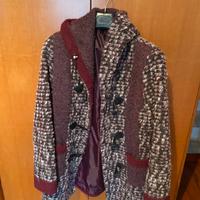 Giacca il lana melange bordeaux bianco