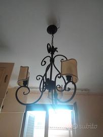 lampadario in ferro battuto