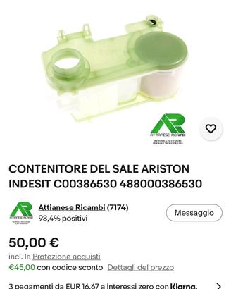 contenitore del sale per lavastoviglie 