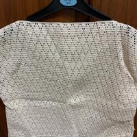 Top cotone con scollatura ecru’