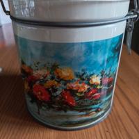 scatola in metallo vintage coperchio trasparente 