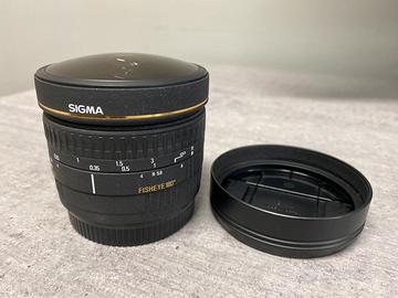 Sigma 8mm Fisheye attacco Canon EF